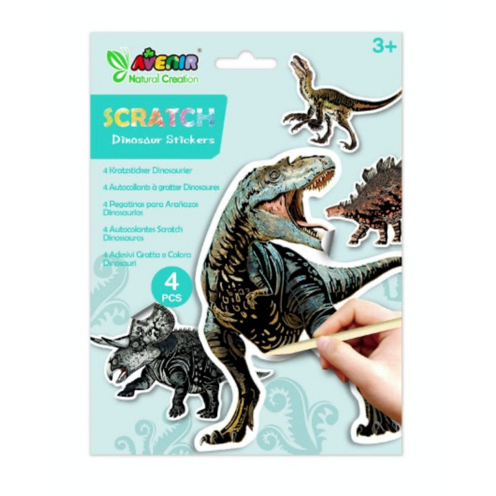 STICKERS PARA RASPAR DINOSAURIO