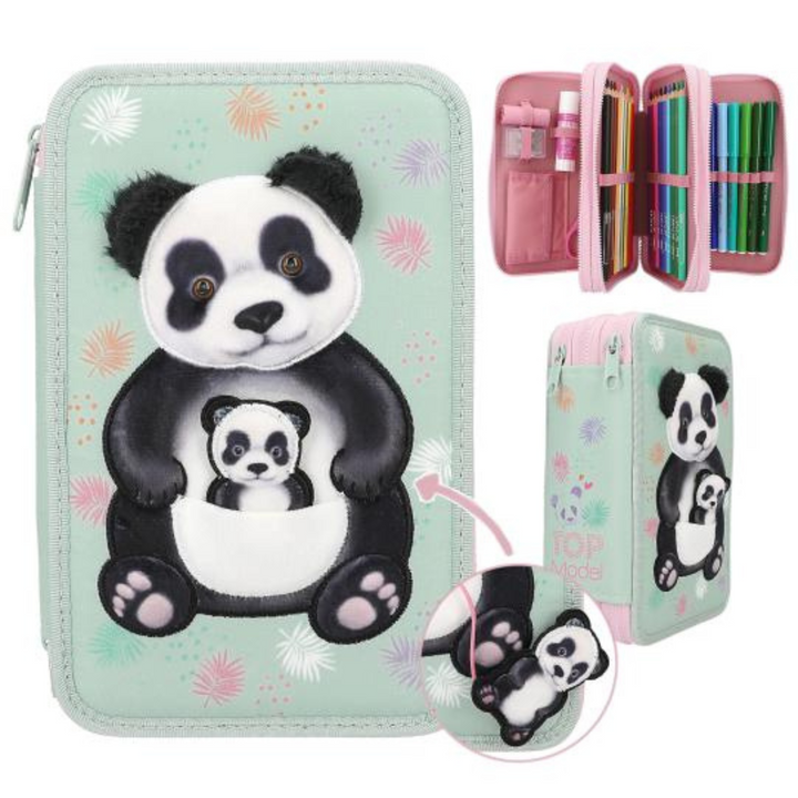 ESTUCHE TOP MODEL TRIPLE WILD PANDA