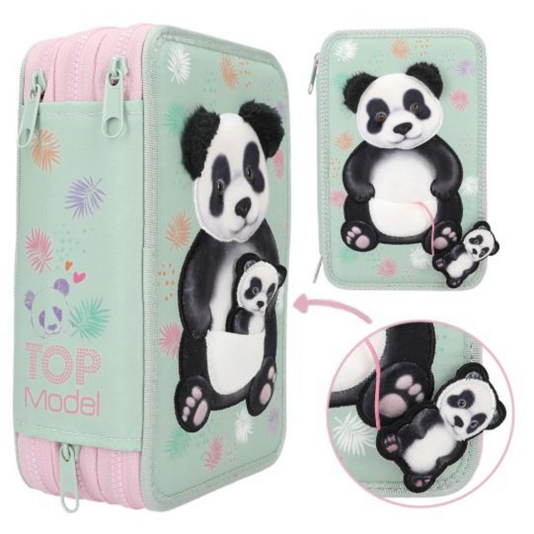 ESTUCHE TOP MODEL TRIPLE WILD PANDA